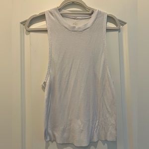 Alo White Heat Wave Muscle Activewear Top